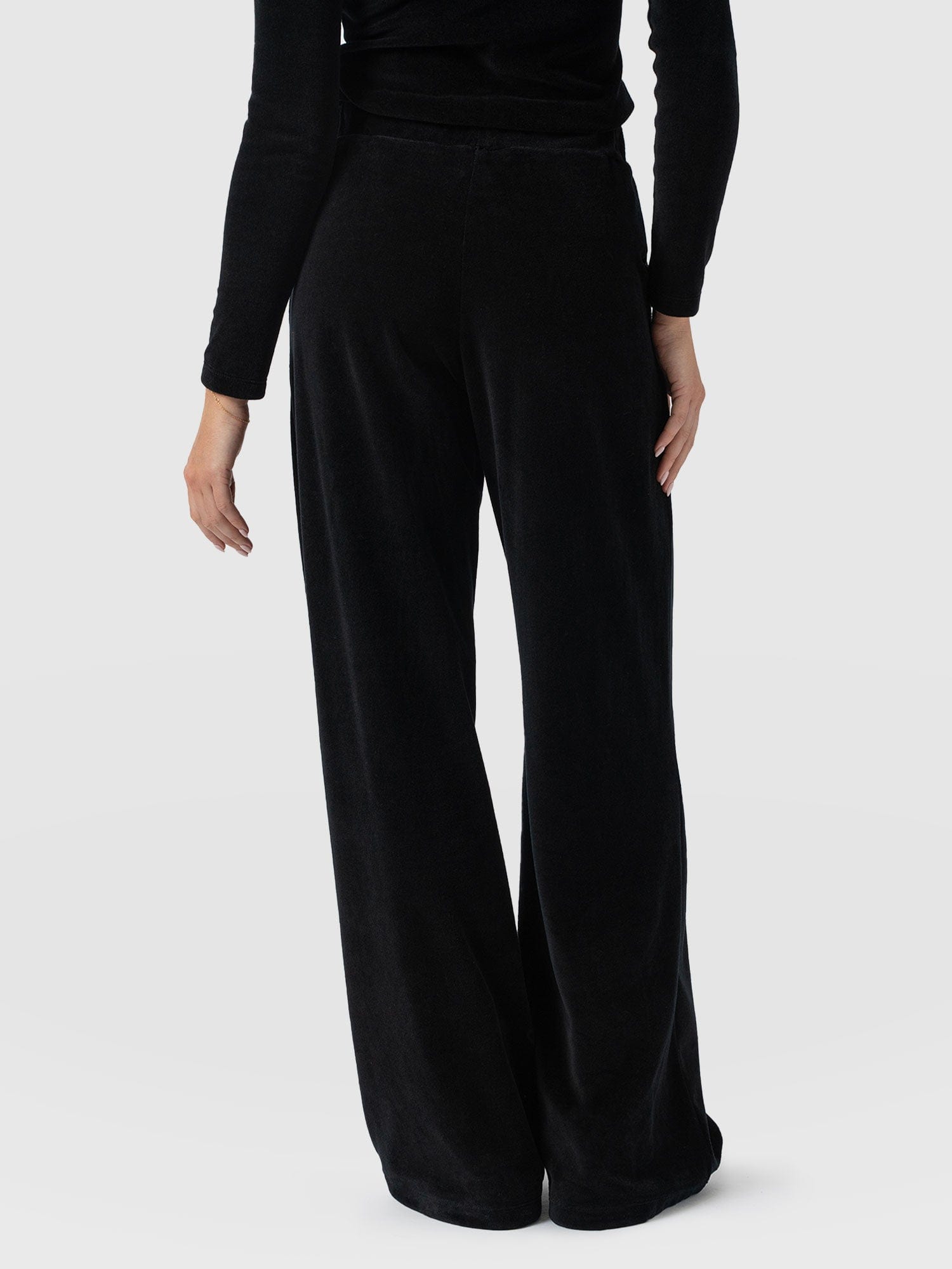 Keller Wide Leg Pant - Black Velvet - Women's Pants | Saint + Sofia® USA